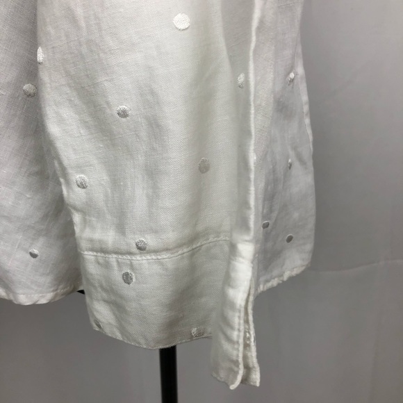 TWEEDS Linen button front blouse L - Picture 5 of 6